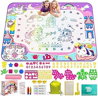 Water Doodle Mat,40 x 32 Inch Large Drawing Mat with Backpack,Educational Toys Gifts for Kids Boys Girls,Mess Free Painting for Toddlers Age 2 3 4 5 6 7 8 Year Old