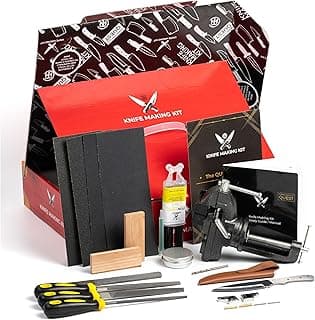 Three Way Cut Knife Making Kit DIY Gift Set for Men - Complete Tools & Accessories to Make Knife, Stainless Steel Blade, Beginners Guide, Gift for Him Husband Boyfriend Dad Handwork Hobbies