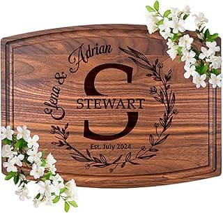 Personalized Cutting Board -3 types x 3 sizes–– Custom Cutting Board Wood Engraved Charcuterie Board, Unique Gift for Wedding, Anniversary, Bridal Shower, Couples, Christmas, Parents & Housewarming
