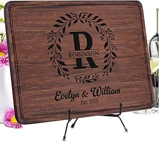 Wedding Gifts for Couples 2026 – Personalized Engraved Cutting Board, Customized Walnut Charcuterie Board, Unique Anniversary, Christmas, Bridal Shower, Housewarming and Engagement Gift Idea