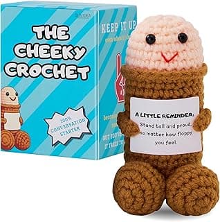 Funny Gag Gifts for Men & Women - White Elephant Gifts for Adults, Friends, Coworkers - Novelty Positive Emotional Support Crochet Doll - Random Useful Desk Stuff Decor with Unique Box
