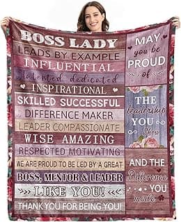 Boss Lady Gifts for Women - Bosses Day Gifts for Women - Manager Leader Principal Boss Day Decorations Gift for Woman - Bosses Appreciation Gift for Birthday Christmas - 60"x50" Soft Flannel Blanket