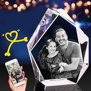 3DPIXDANCE 3D Crystal Photo, Christmas Personalized Gift for Anniversary, Birthday, Wedding, Memorial, Mother Day and Father Day Custom Picture Gifts for Couples, Mom, Dad. (Iceberg) (3.94 * 5.12)