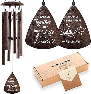 Wedding Gifts for Couples, 32" Bronze Wind Chimes Gift for Wedding Engagement Newly Wed, Bridal Shower Gift for Bride, Mr and Mrs Gifts