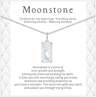 HOPE LOVE SHINE New Beginnings Rainbow Moonstone Sterling Silver Necklace for Women