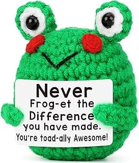 Teacher Appreciation Gifts - Thank You Gifts for Teachers Nurse Boss Coworker Employee Appreciation Gift Administrative Assistant, Cute Crochet Frog Gift Graduation Teacher's Day Retirement Farewell