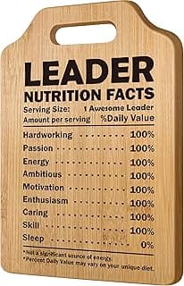 Leader Gifts for Men Women, Funny Boss Day Appreciation Gift for Manager, Engraved Bamboo Cutting Board, Thank You, Christmas, Farewell Present for Supervisor, Mentor, Executive Recognition