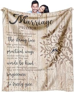 Wedding Gifts for Couples 2026, Bridal Shower Gift for Bride to Be, Best Bride Gifts for Wedding Day, Unique Newlywed Gifts for Couples, Marriage Prayer Throw Blanket 60 x 50 Inch