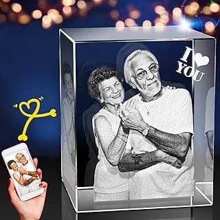 3D Crystal Photo, Personalized Gift, Customized Gifts for Wife, Women, Him, Her, Dad and Mom. Custom Picture Gifts for Mother's Day, Father's Day, Birthday, Wedding & Anniversary.(Medium Portrait)