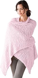 DEMDACO Giving Collection Giving Shawl with Pockets - Cozy Wrap for Women - Pockets - Soft Knit - Comfortable - Blanket-Style - Thoughtful Gift for Her - One Size - Soft Pink