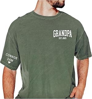 Personalized Grandpa Shirts with Kids Name on Sleeve, Grandpas Sweatshirt, Hoodie, Custom Grandpa Gifts, Personalized Papa Gifts, Poppop Tshirts, Dad Shirts, Papa Gift, Christmas 2025 2