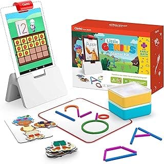 Little Genius Starter Kit for Fire Tablet + Early Math Adventure - 6 Educational Games (Latest Verson) Counting, Shapes & Phonics-STEM Gifts-Ages 3-5 (Base Included)
