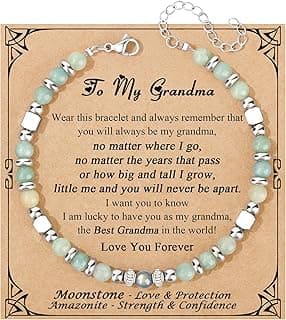 JoycuFF 𝗚𝗶𝗳𝘁𝘀 𝗳𝗼𝗿 𝗪𝗼𝗺𝗲𝗻 𝗠𝗼𝗼𝗻𝘀𝘁𝗼𝗻𝗲 𝗕𝗿𝗮𝗰𝗲𝗹𝗲𝘁 Amazonite Colorful Imperial Jasper Stainless Steel Beads Bracelets, Graduation Christmas Valentines Mothers Day Birthday Gifts
