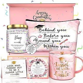 GEMWAVE Graduation Gifts for Her 2026,Class of 2026 The Tassel was Worth The Hassle-Graduation Coffee Mug Candles Keychain Set- College Student Gifts for Women