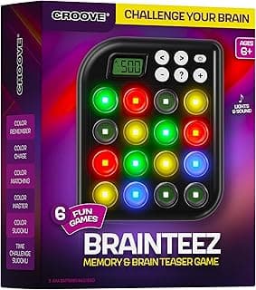 Croove Brain Teasers & Memory Game, 6 Fun Games for Kids, Easter Basket Stuffers, Cool Stocking Stuffers Toys, Best Activities for Boy, Gift Ideas for Boys & Girls Ages 6-8 9 10 11+ Year Old