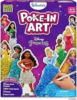 Skillmatics Poke-in Art - Disney Princesses, Mess-Free Fun for Kids, Screen-Free Entertainment, DIY Wood Craft Kits, Creative Activity, Gifts for Girls Ages 4, 5, 6, 7, 8, 9