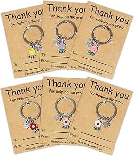 6Pcs Teacher Appreciation Keychains Gifts In Bulk, Daycare End of Year Kindergarten Preschool Thank You Teacher Gifts