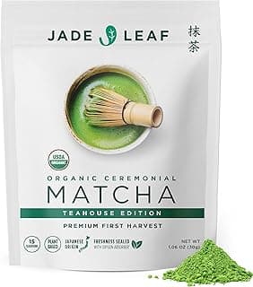 Jade Leaf Matcha Organic Ceremonial Grade Matcha Powder - Authentic Japanese First Harvest Green Tea for Ceremonies, Usucha, Lattes 30g / 1.06 Oz Pouch (Pack of 1)
