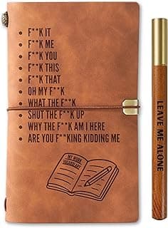 InnoBeta Funny Office Gifts Journal with Pen for Boss, Coworkers, Men, Women, Refillable Notebook, Sketchbook, Travel Diary, 7.8x5 Inches, Work Vocabulary