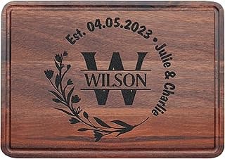 Personalized Wedding Anniversary Registry Gifts, Custom Engraved Cutting Board for Couples, Women, Men, Newly Wedding Gifts Serving Board, Christmas, Housewarming, Bridal Shower and Engagement Gift