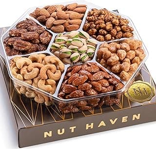 Fathers Day Nuts Gift Basket - Assortment of Sweet & Roasted Salted Gourmet Nuts - Food Gift Box for Dad, Him, Husband, Christmas, Father's Day, Mother's Day, Sympathy, Family, Men & Women