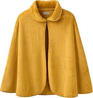 Keyocean Women Cape for Sleep, Easy On Cozy Fleece Bed Jacket Blanket for Elderly