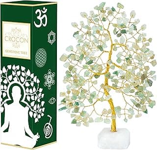 Crocon® Green Jade Crystals Tree of Life Rough Base, Birthday Gifts for Women, Home & Office Decor Money Tree Healing Crystals Women Gifts Ideas House Warming Gift Sister Unique Sage Green Decoration