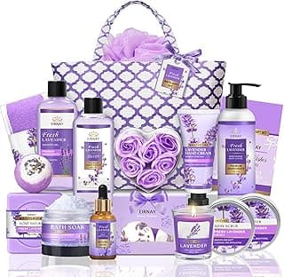 Gift for Women, Spa Gift Baskets for Women - 17pcs Lavender Sets with Body Lotion, Bubble Bath, Relaxing Bath Sets, Birthday Christmas Gifts for Her, Spa Kit for Mom Wife Sister Friend